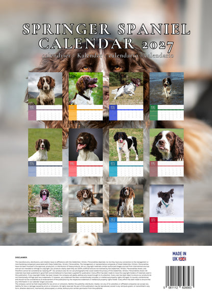 Springer Spaniel Dog Calendar 2027 – M-PRA Range