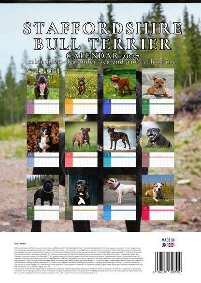 Staffordshire Bull Terrier Dog Calendar 2027 – M-PRA Range