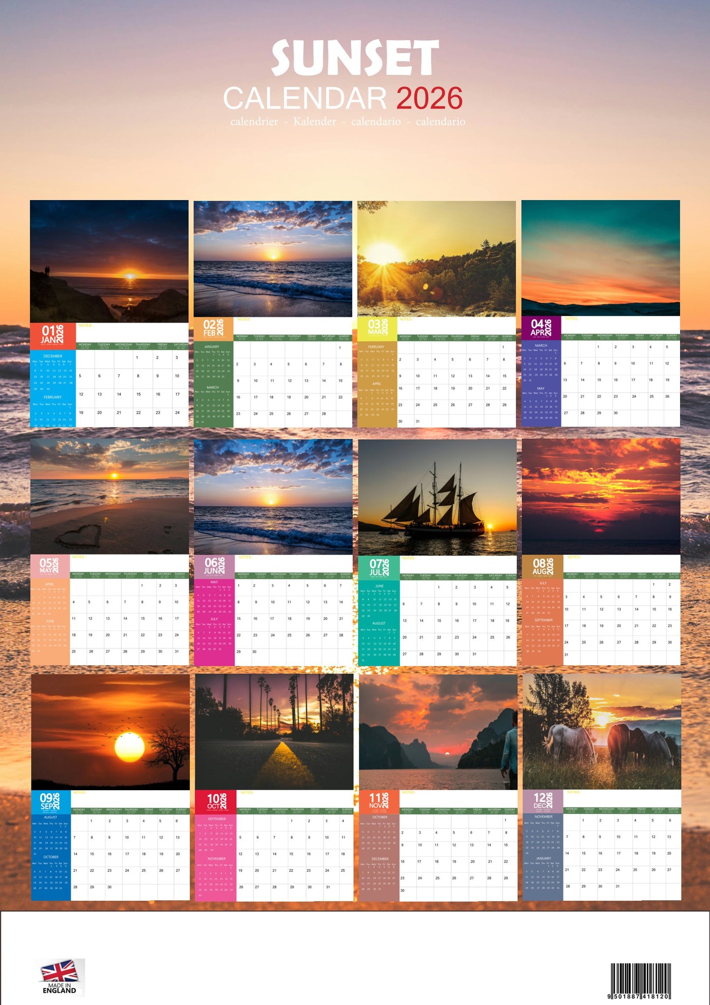 Sunset Natural Calendar 2026 – M-PRA Range