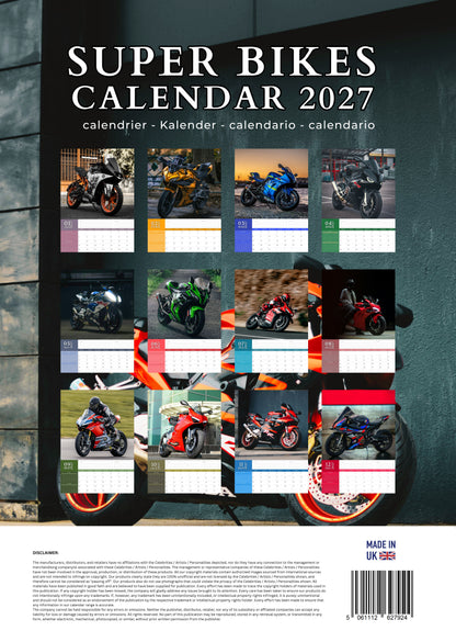 Super Bikes Transport Calendar 2027 – M-PRA Range