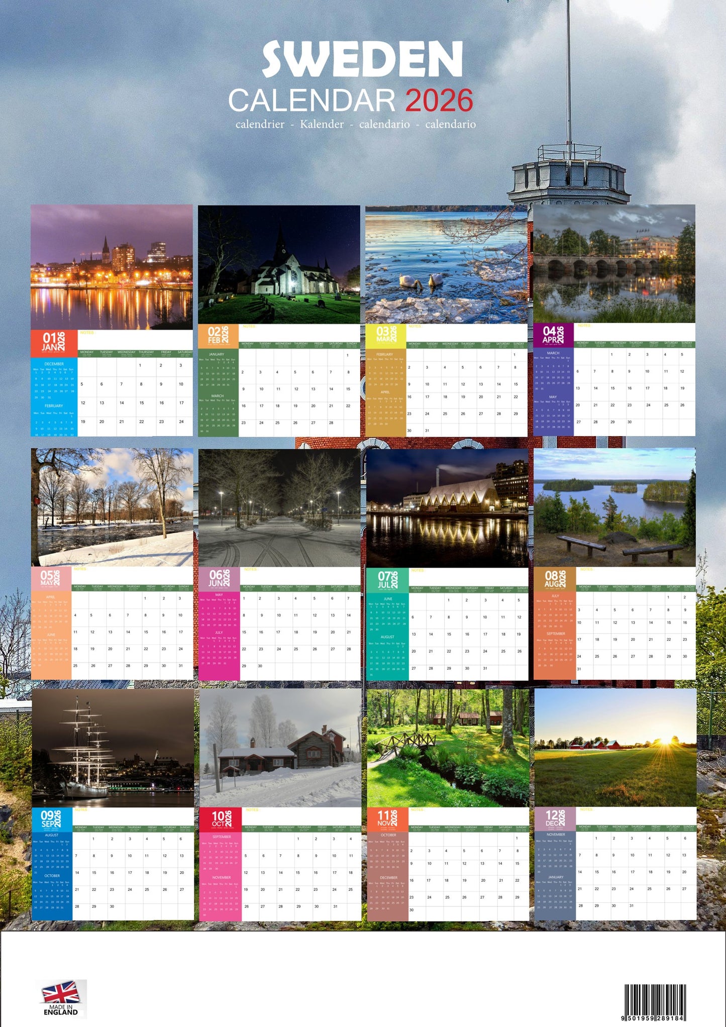 Sweden Calendar 2026 – M-PRA Range