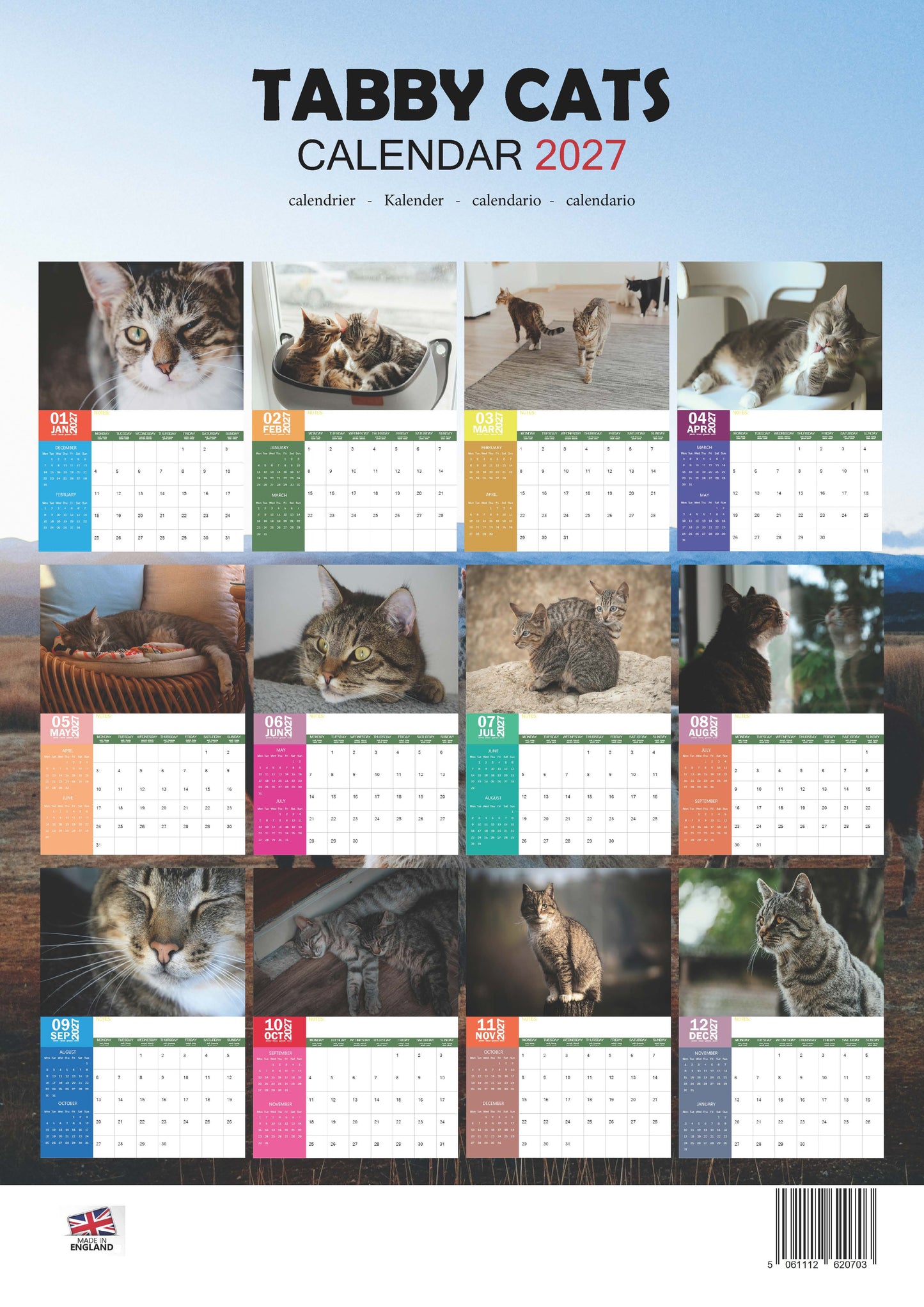 Tabby Cats Calendar 2027 – M-PRA Range