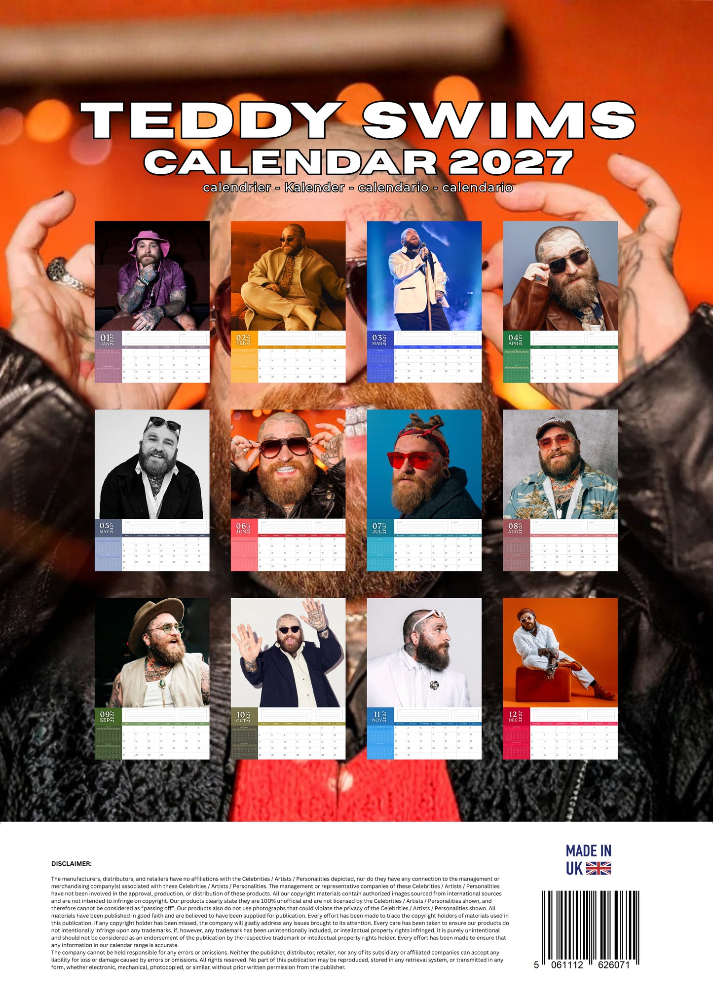 Teddy Swims Music Calendar 2027 – M-PRA Range
