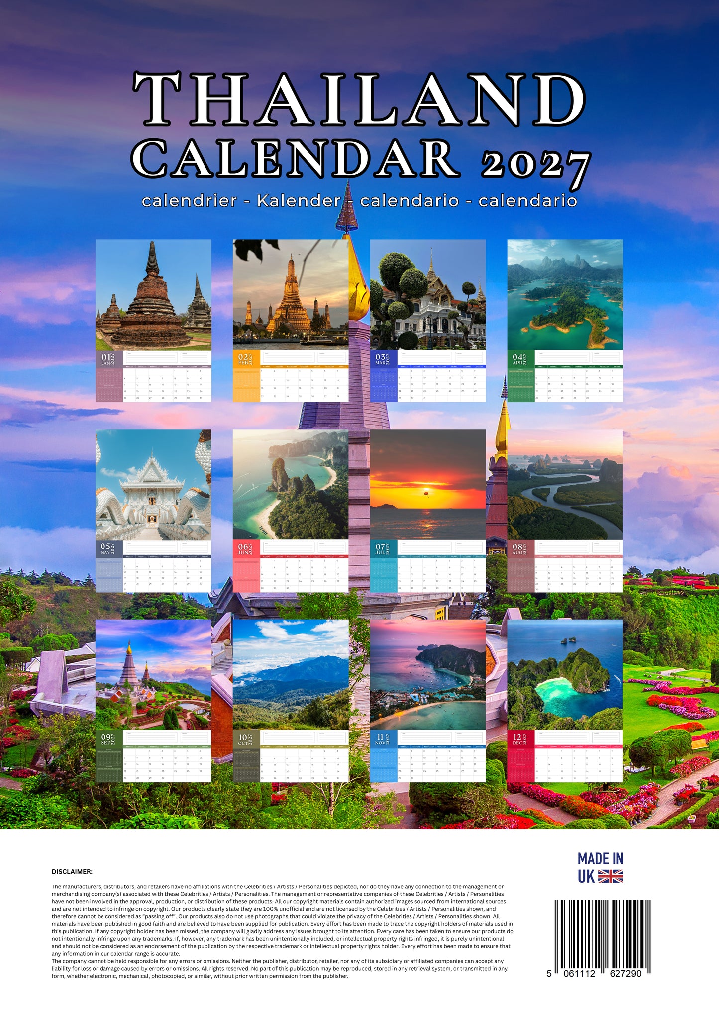 Thailand Calendar 2027 – M-PRA Range