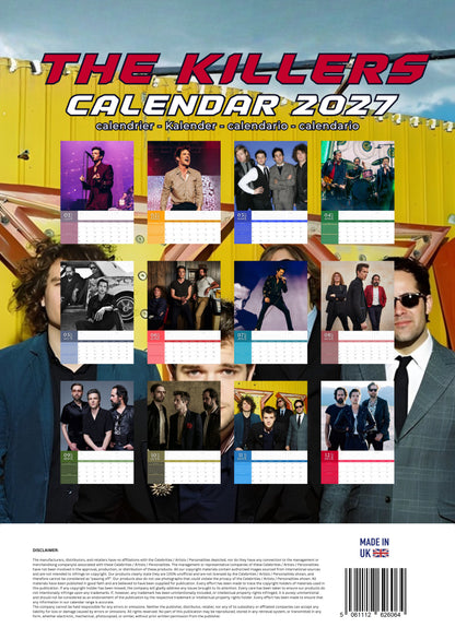 The Killers Music Calendar 2027 – M-PRA Range