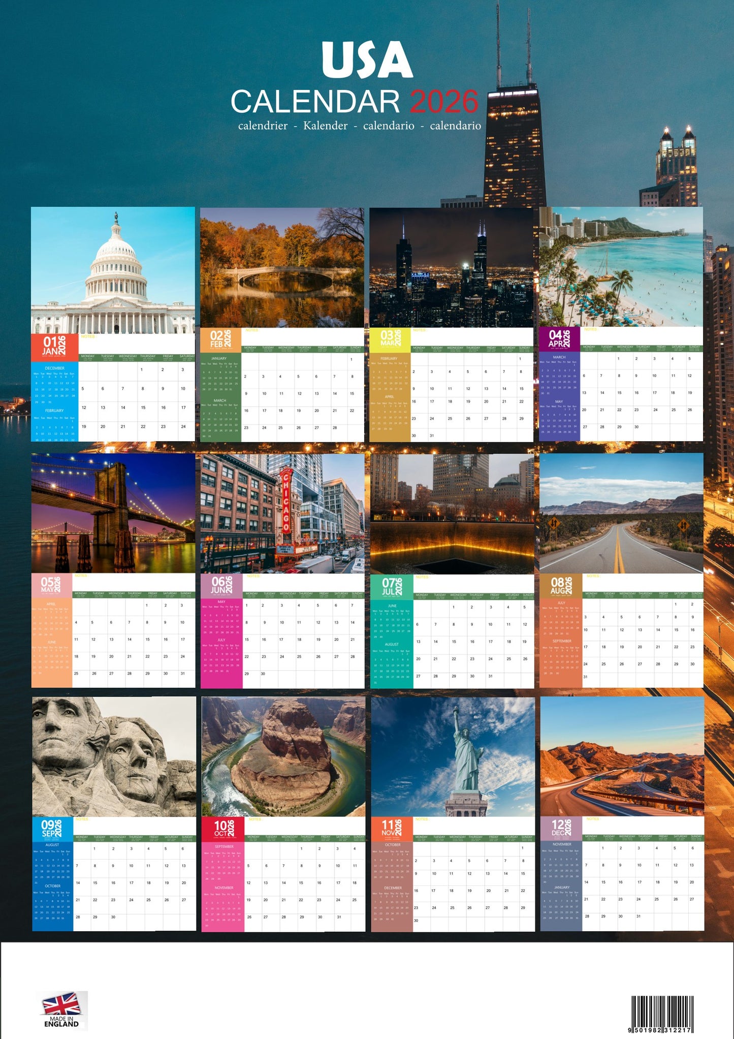 USA Calendar 2026 – M-PRA Range
