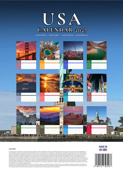 USA Calendar 2027 – M-PRA Range