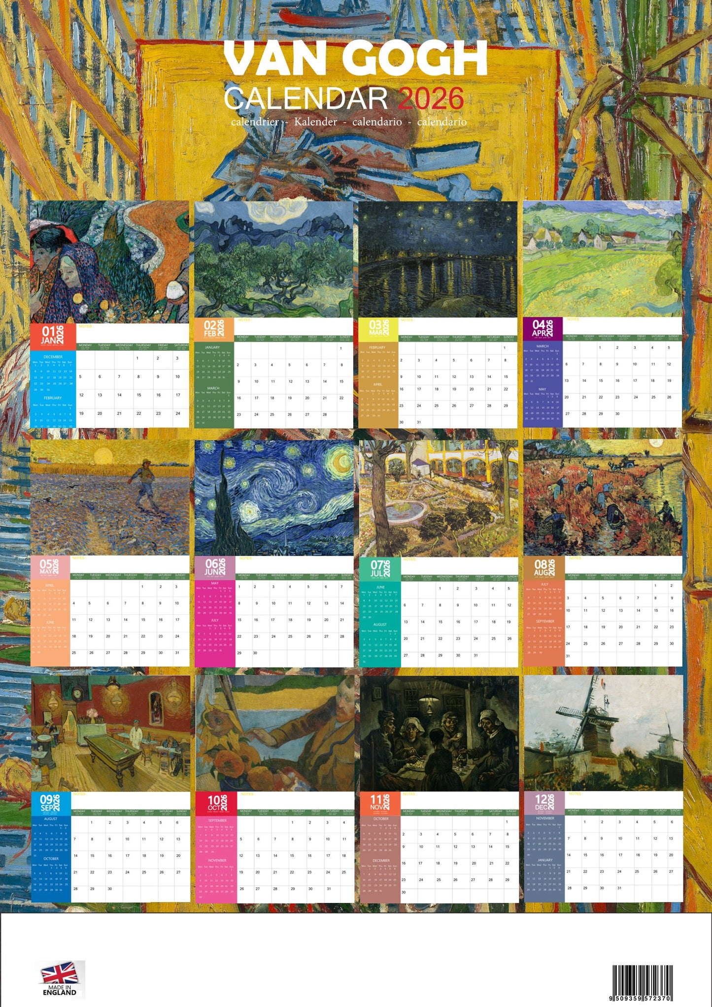 Van Gogh Art Calendar 2026 – M-PRA Range