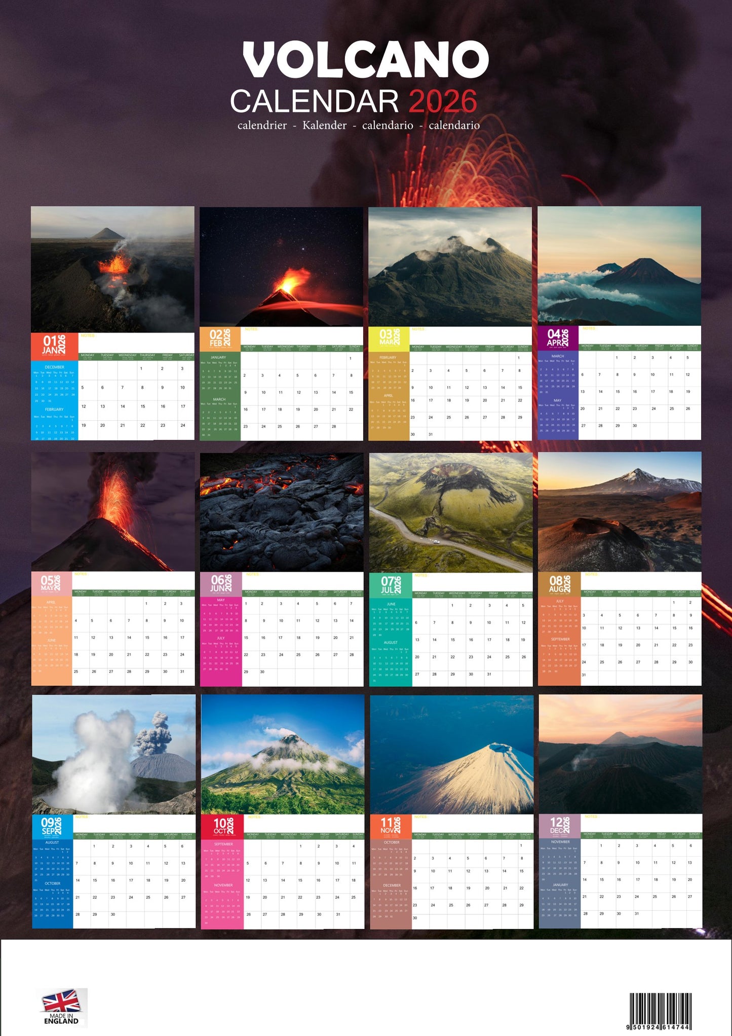 Volcano Natural Calendar 2026 – M-PRA Range