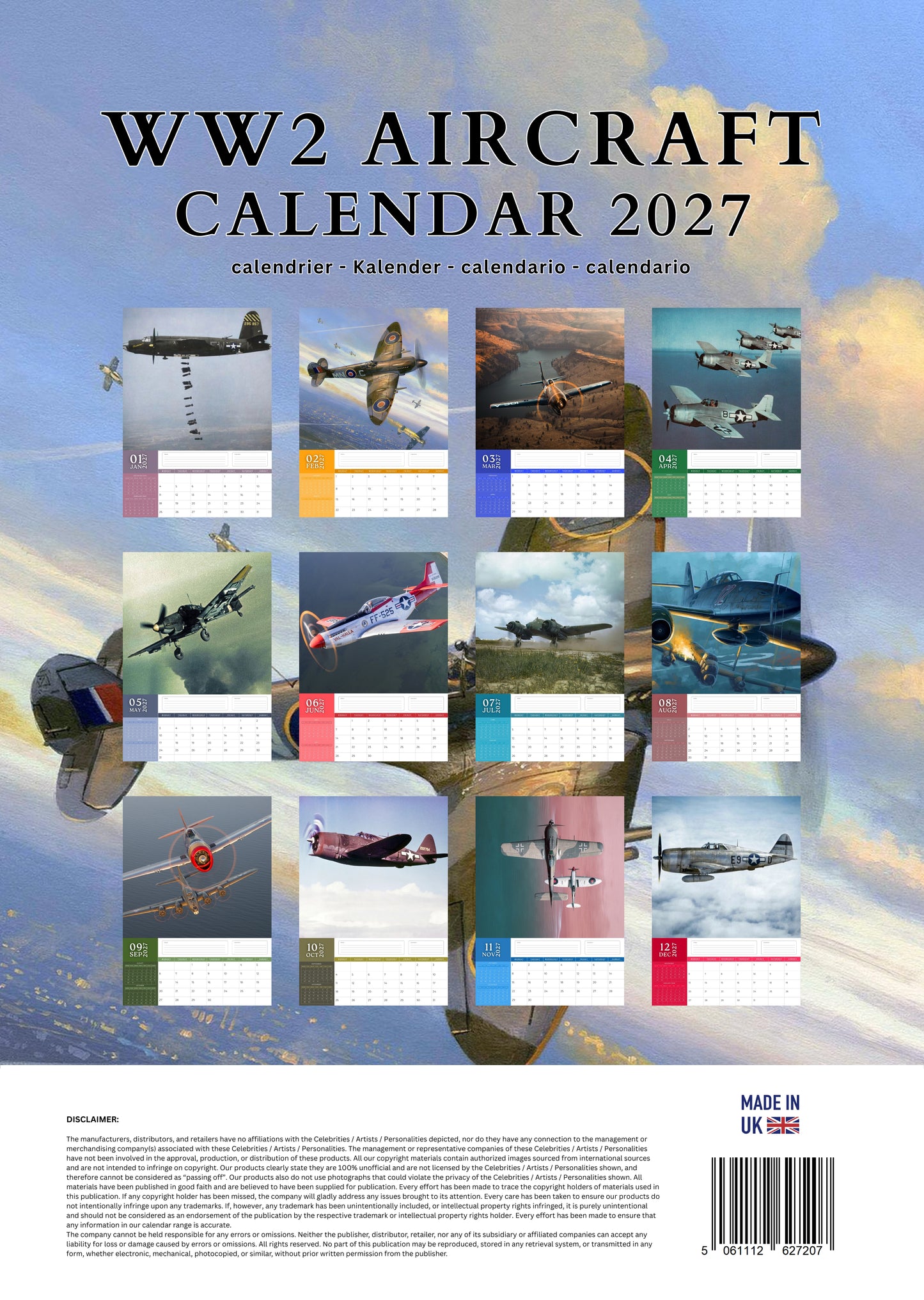 WW2 Aircraft Transport Calendar 2027 – M-PRA Range