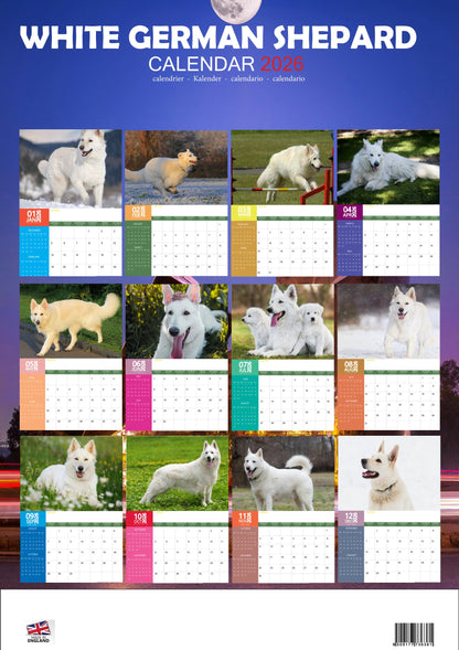 White German Shepard Dog Calendar 2026 – M-PRA Range