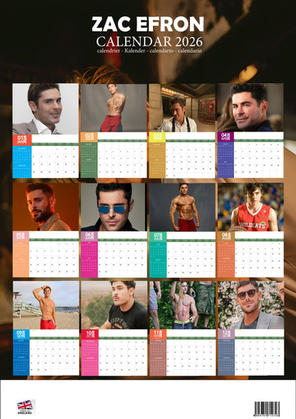 Zac Efron Celebrity Calendar 2026 – M-PRA Range